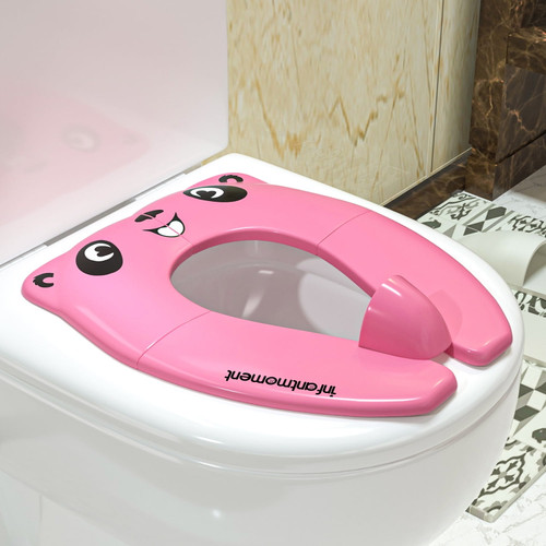 Infantmoment Potty Training Toilet Seat For Boys And Girls, Travel Folding Portable Toddler Toilet Training Seat, Potty System, Toilet Trainer, Easy Clean, Non-slip W/ Splash Guard, Free Storage Bag