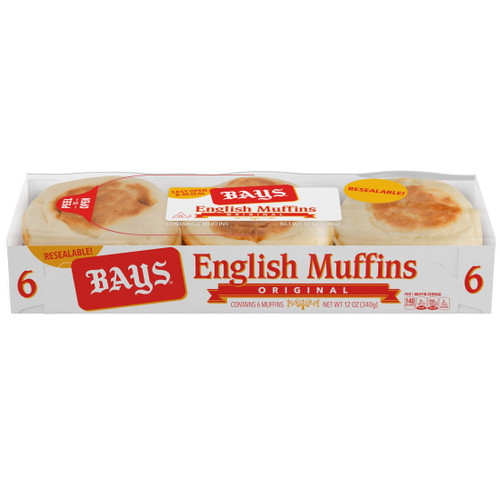 Bays Original English Muffins, 6 Count, 12 Oz
