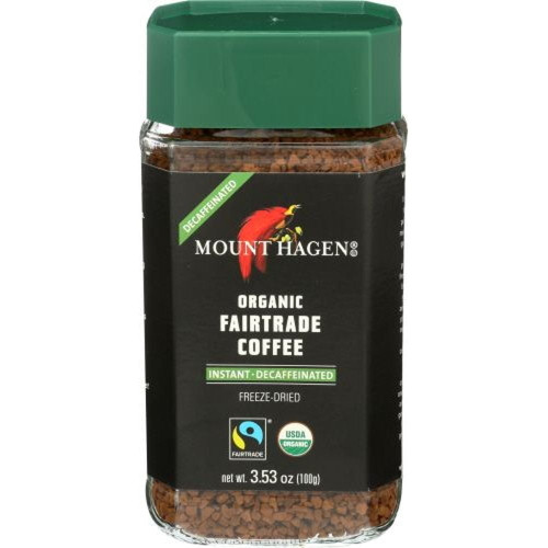 Mount Hagen Organic Decaffeinated Instant Coffee, 3.53 Ounce Jar -- 6 Per Case.