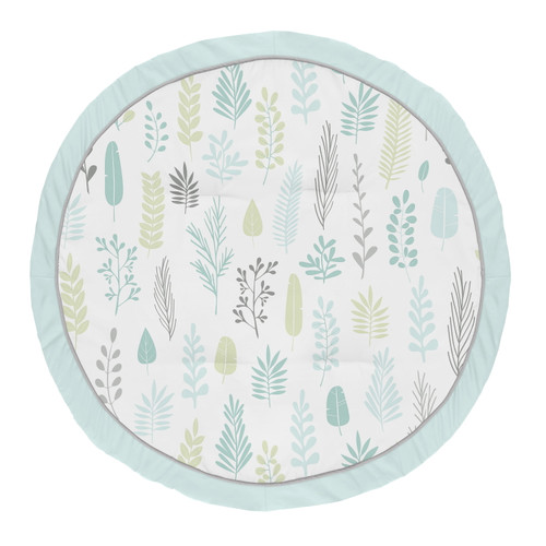 Sloth Aqua Leaf Fabric Playmat By Sweet Jojo Designs
