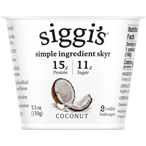 (1 Pack)siggi's® 2% Icelandic Strained Lowfat Yogurt, Coconut, 5.3 Oz.