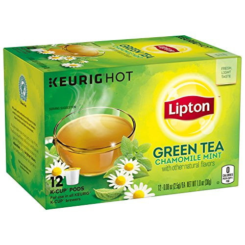 Lipton Green Tea K-cups, Green Tea Chamomile Mint 12 Ct