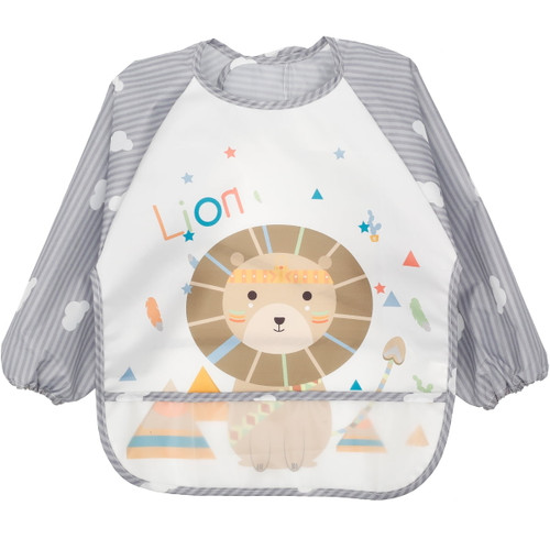 Willstar Baby Bibs With Sleeves Waterproof Long Sleeves Bib With Pocket Unisex Feeding Apron Wearing Feeding Bibs