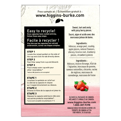 Higgins & Burke Lush Berry Leaf Tea, 24 Pack For Keurig Machines