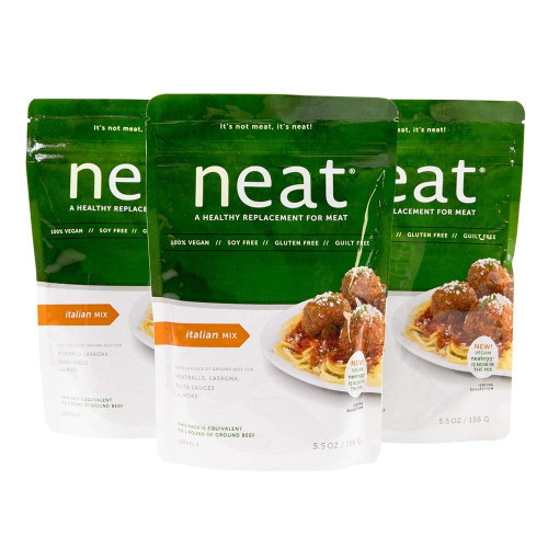 Neat - Plant Based - Italian Mix (5.5 Oz.) (pack Of 3) - Non-gmo, Gluten-free, Soy Free, Meat Substitute Mix - Vegan