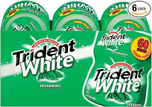 Trident White Sugar Free Gum (spearmint, 60-piece, 6-pack)