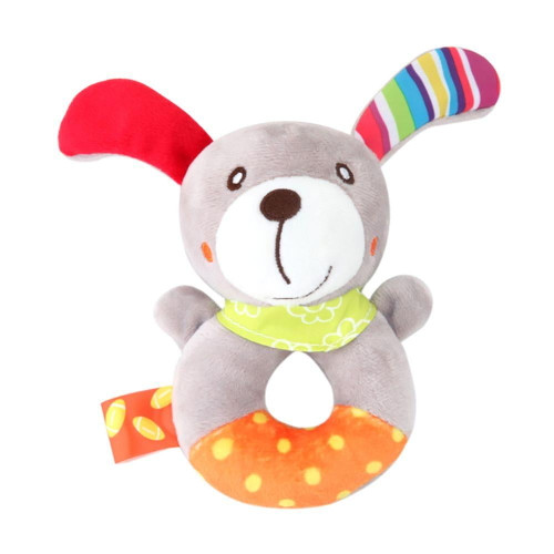 [big Clear!]kids Cartoon Animal Plush Rattle Ring Bell - Newborn Hand Grasp Toys Soft Mobile Infant Crib Dolls - 0 To 2 Years Early Educational Toy