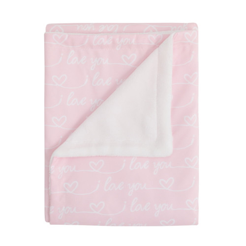 Modrn Love Baby Blanket, Pink And White