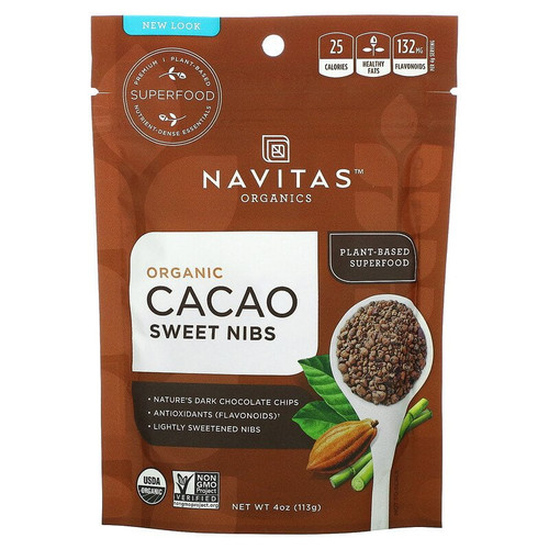 Navitas Organics Organic Cacao Nibs Sweetened 4 Oz Pack Of 2