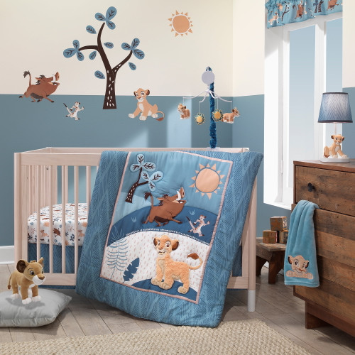 Lambs & Ivy Disney Baby Lion King Adventure Blue 3-piece Crib Bedding Set