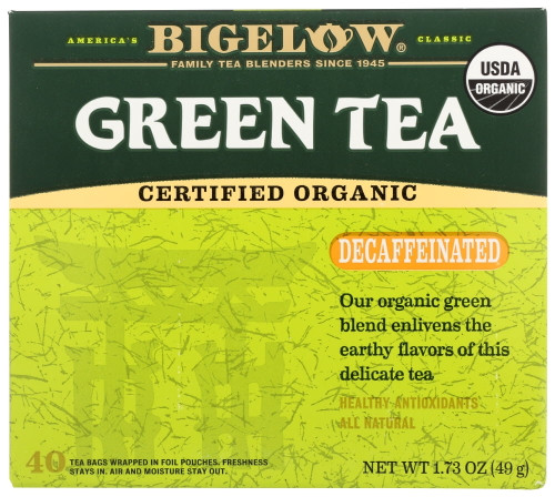 Bigelow Organic Green Decaffeinated Tea, Tea Bags, 40 Bags