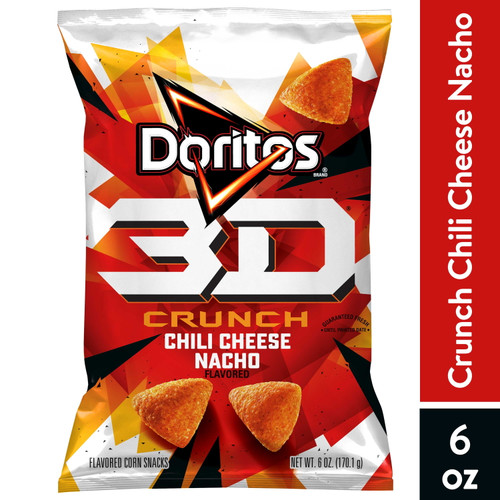 Doritos 3d Crunch Chili Cheese Nacho Flavored Corn Snacks, 6 Oz