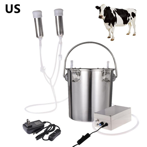 Famure Breast Pump Cow Electric Milking Machine Upgraded Stainless Steel Breast Vacuum Pump Adjustable 5.5l Household Suction Milker