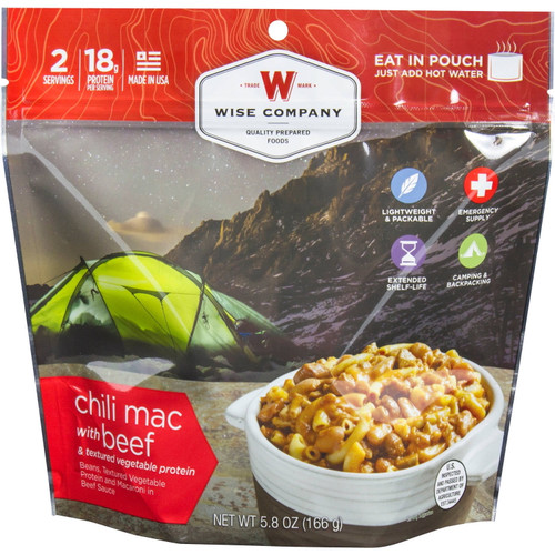 Wise Foods Outdoor Chili Mac With Beef Single Pouch Two Servings