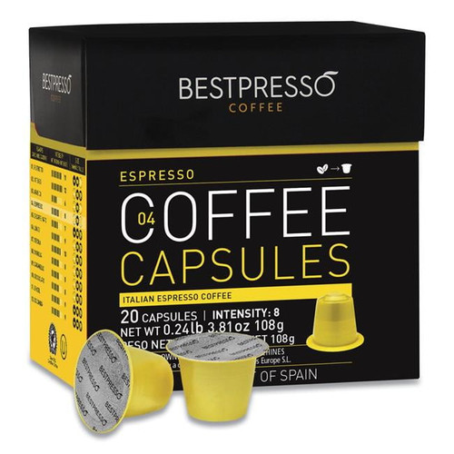 Bestpresso Premium Nespresso Coffee Pods, Espresso Pack, 20 Count