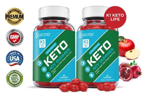 (2 Pack) K1 Keto Life Acv Gummies 1000mg Acv With Pomegranate Juice Beet Root B12 120 Gummy