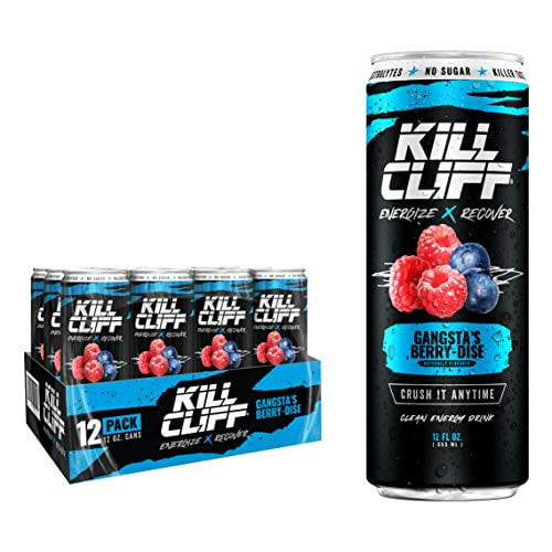 Kill Cliff Recovery Drink, Raspberry Blueberry, 12 Oz Cans, 12 Count - Clean Hydration, Low Cal, Electrolytes, B-vitamins