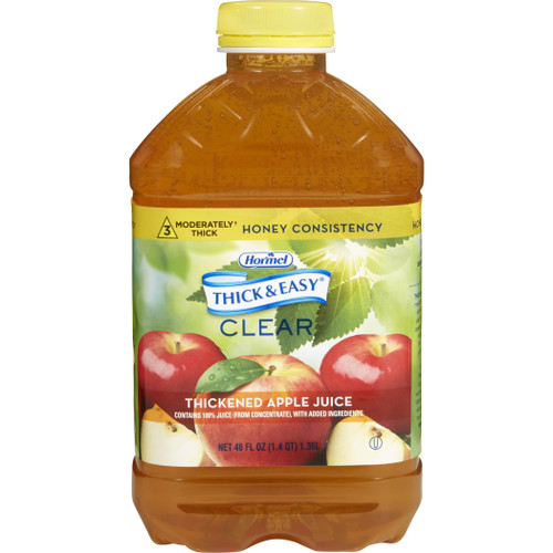 Thick & Easy Thickened Beverage Apple Juice Honey Consistency 46 Oz. Bottle 6 Ct