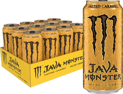 (12 Cans) Java Monster Salted Caramel, Coffee + Energy, 15 Fl Oz