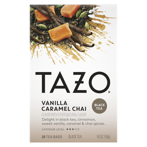 Tazo Black Tea, Vanilla Caramel Chai, Caffeinated, Tea Bags 20 Ct