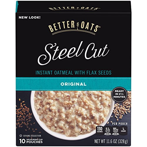 Better Oats, Steel Cut Classic Instant Oatmeal With Flax, 10 Ct Box