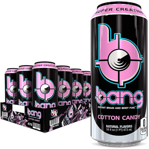 Vpx Bang Rtd, Cotton Candy, 16 Fl. Oz (12 Count) - Packaging May Vary