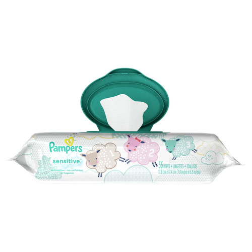 Pampers Baby Wipes, Sensitive, Perfume Free, 1x Pop-top, 56 Ct