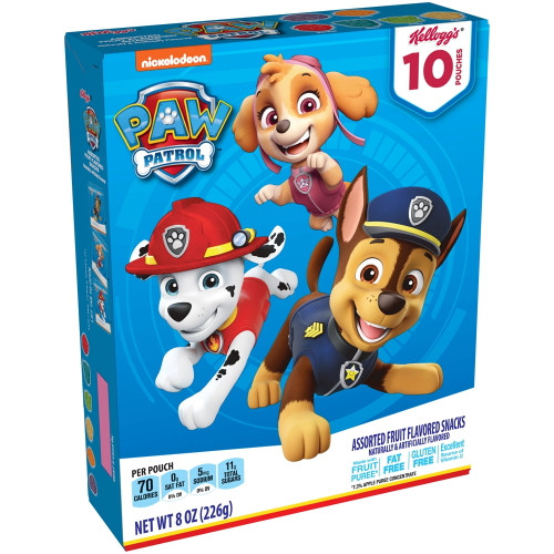 Kellogg's Paw Patrol Assorted Fruit Flavored Snacks, 8 Oz, 10 Count