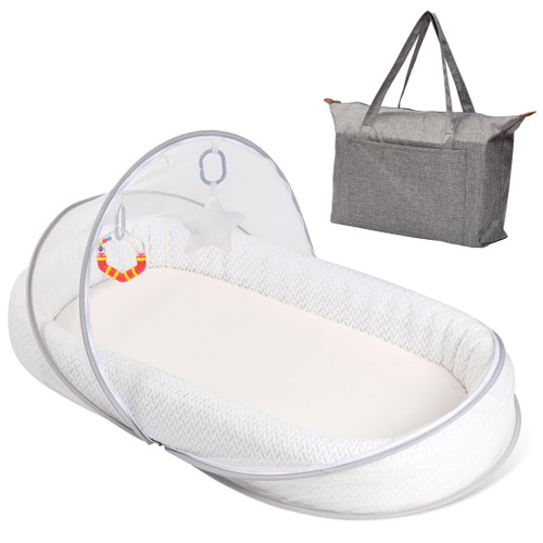 Lupantte Inflatable Portable Baby Lounger, Comfortable & Foldable Baby Nest To Go, Lightweight Newborn Bassinet For Crib