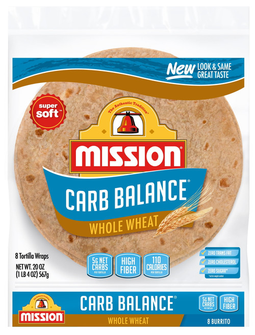 Mission Carb Balance Burrito Whole Wheat Tortillas, 20 Oz, 8 Count