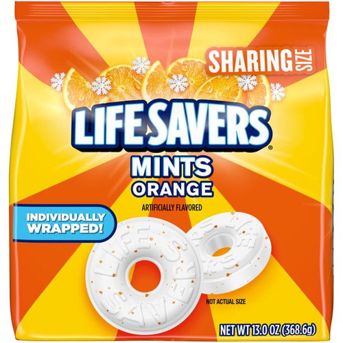 Life Savers Orange Mints - 13 Oz Bag - Individually Wrapped (pack Of 2)