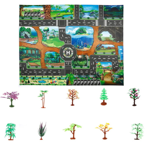 Toyfunny Kids Play Mat City Road Buildings Parking Map Game Educational Toys Baby Gyms &