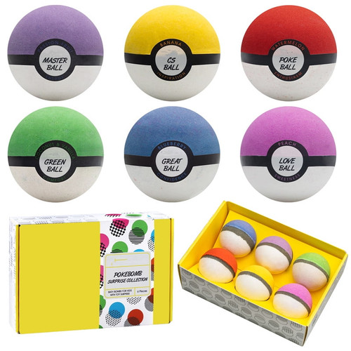 Bath Bombs For Kids With Toys Inside Surprise - 6pack Bubble Bath Fizzies Vegan Essential Oil Spa Bath Bombs