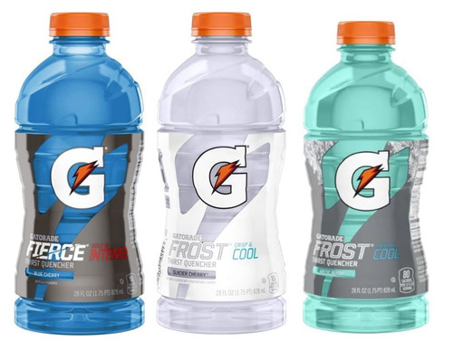 Gatorade Variety Pack Thirst Quencher Sports Drink, 28 Oz Bottle, Quantity Of 9 (blue Cherry, Glacier Cherry, Arctic Blitz)