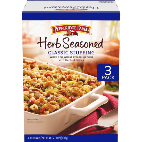 Pepperidge Farm Herb Seasoned Classic Stuffing, 16 Oz. Bags, 3-pack Box