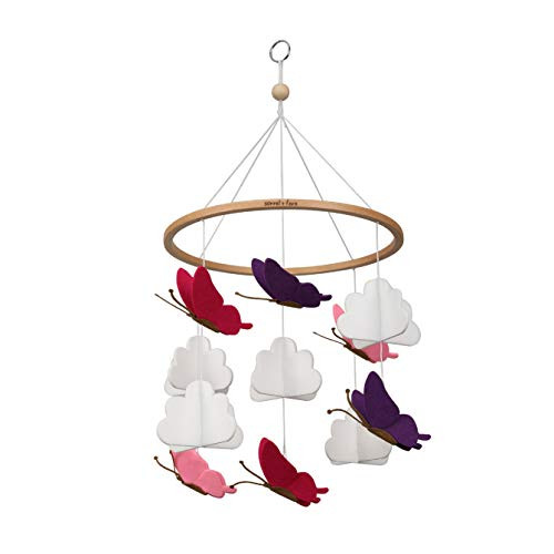Sorrel And Fern Baby Crib Mobile Butterflies In The Clouds Nursery Decoration For Girls