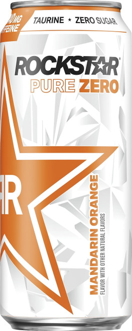 Rockstar Pure Zero Sugar Free Energy Drink Mandarin Orange Flavor 16 Fl Oz Can