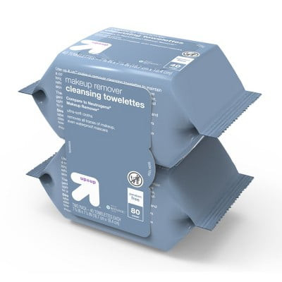Up & Up Makeup Remover Facial Cleanser Twin Pack - 80ct Parabens Free