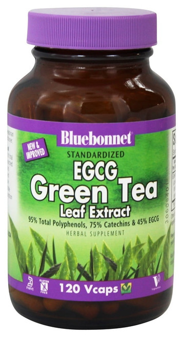 Bluebonnet Nutrition - Standardized Egcg Green Tea Leaf Extract - 120 Vegetarian Capsules