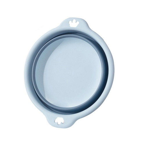 Metich Multi-purpose Folding Collapsible Wash Basin For Kids And Babies, Lightweight Portable Basin For Home Kitchen Outdoor Camping Use, Small Size, Light Blue