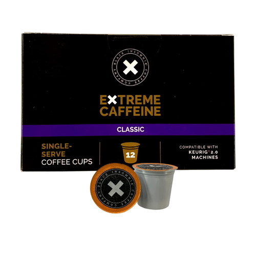 Black Insomnia Coffee Single Serve Pods For Use In Keurig Brewers - Strongest Coffee In The World - 12 Count