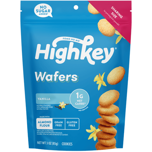 Highkey Sugar Free Cookie, Low Carb Keto Snacks, Gluten-free Vanilla Wafers, 3oz
