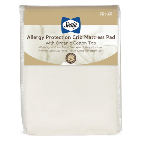 Sealy Allergy Protection Crib Mattress Pad With Organic Cotton Top