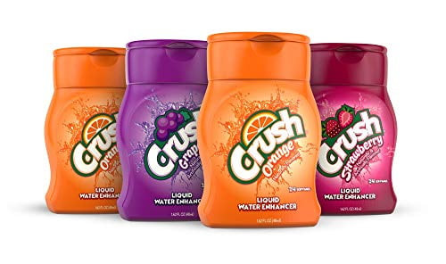 Crush, Variety Pack, Liquid Water Enhancer - New, Better Taste! (4 Bottles, Makes 96 Flavored Water Drinks) - Sugar Free, Zero Calorie