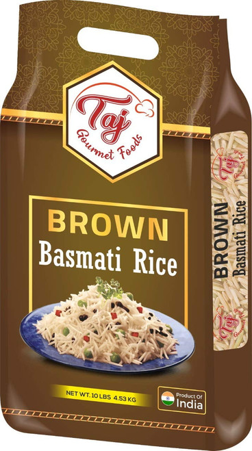 Taj Gourmet Brown Basmati Rice, Naturally Aged, 10-pounds