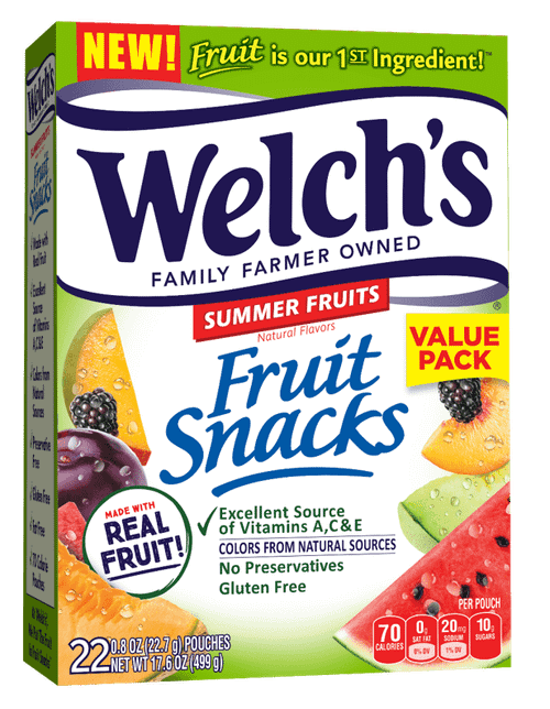 Welch's Fruit Snacks, Summer Fruit 22ct, 0.9oz