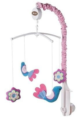 Botanical Pink Musical Baby Crib Mobile