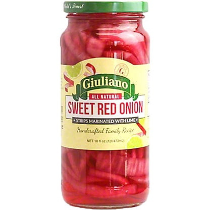 Giuliano Sweet Red Onion Strips Marinated With Lime, 16oz