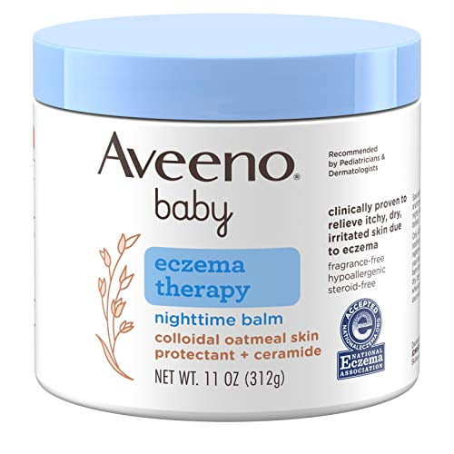 Aveeno Baby Eczema Therapy Nighttime Balm With Natural Colloidal Oatmeal For Eczema Relief, 11 Oz.