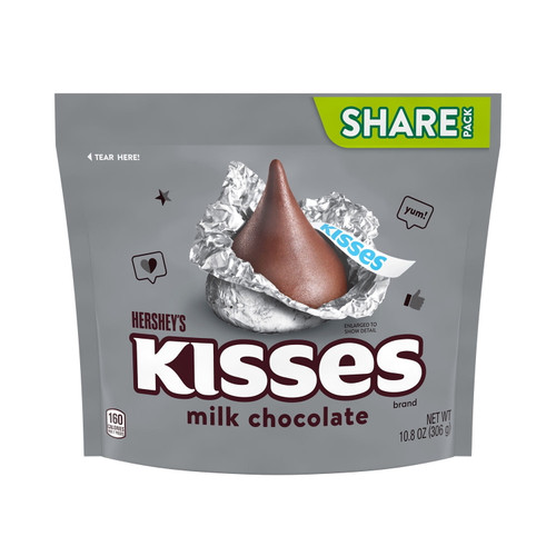 Hershey's Kisses Milk Chocolate Candy, Christmas, 10.8 Oz, Share Pack